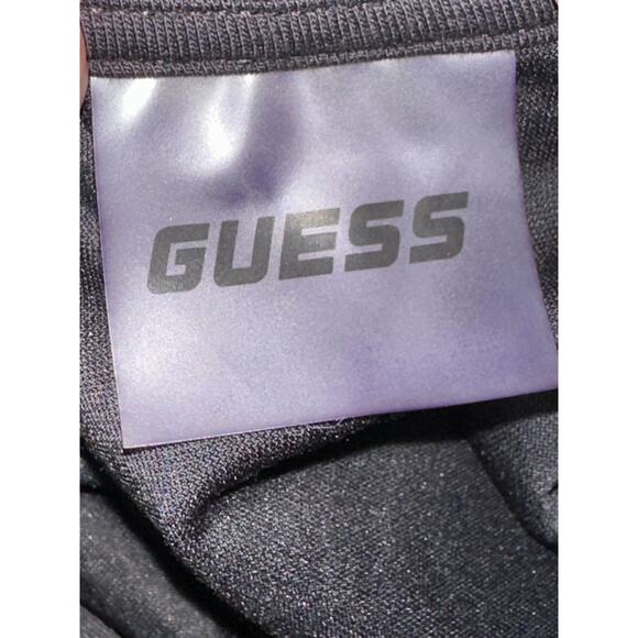 Guess black velvet rhinestones front logo short sleeves t-shirt size XS - Picture 3 of 16